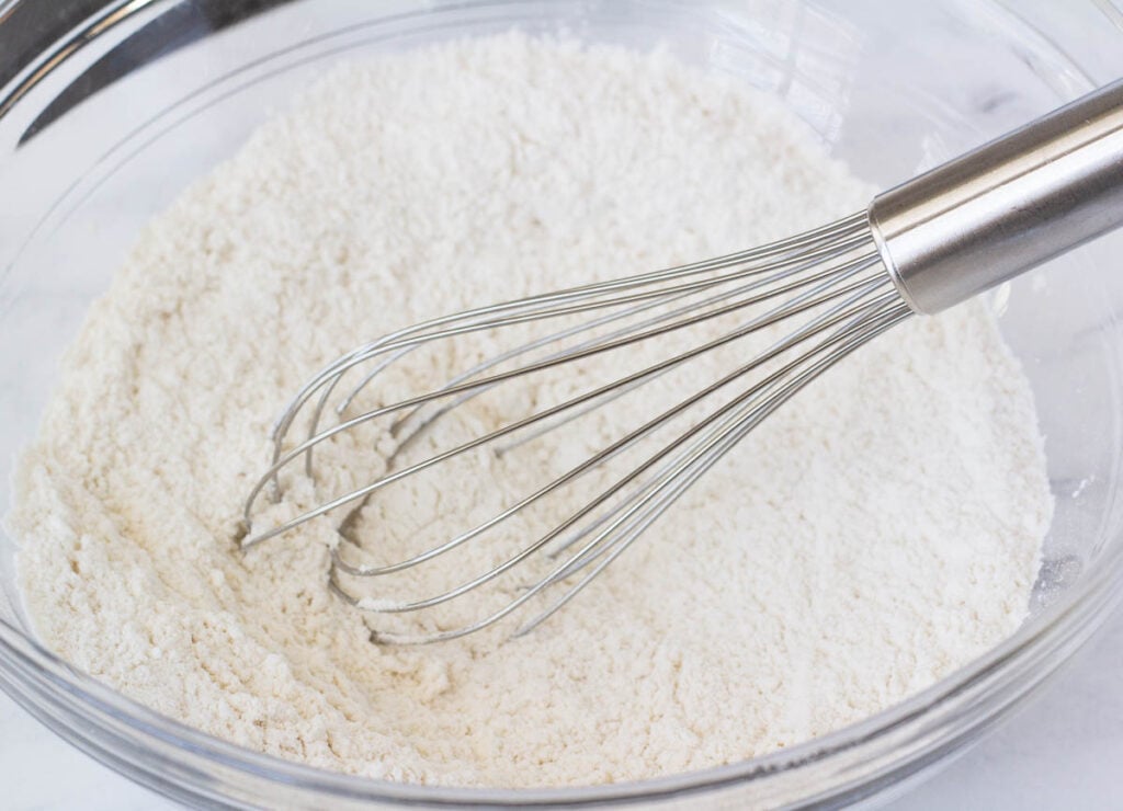 flour whisked together in mixing bowl