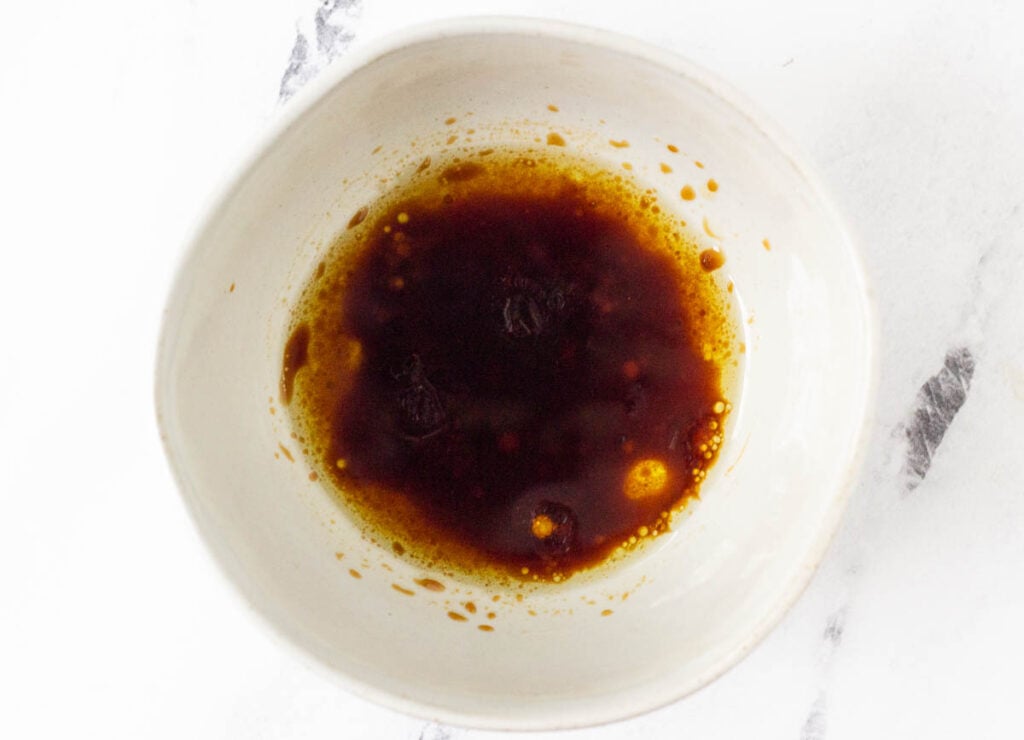 olive oil, and soy sauce whisked together in small bowl