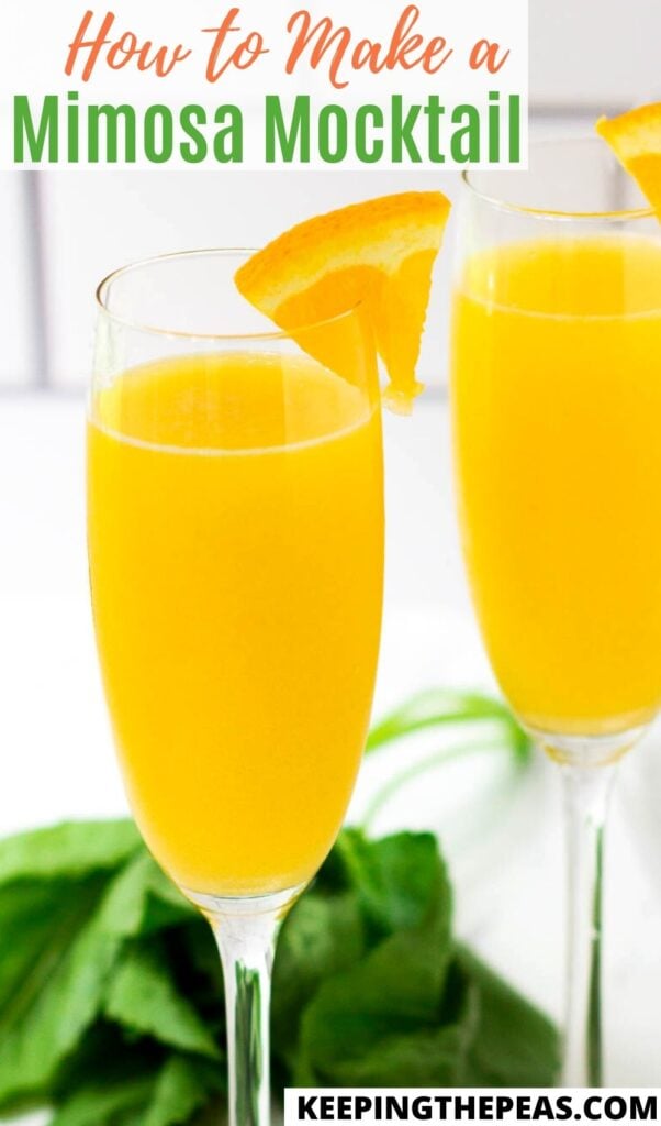 Two mimosas with a wedge of orange.