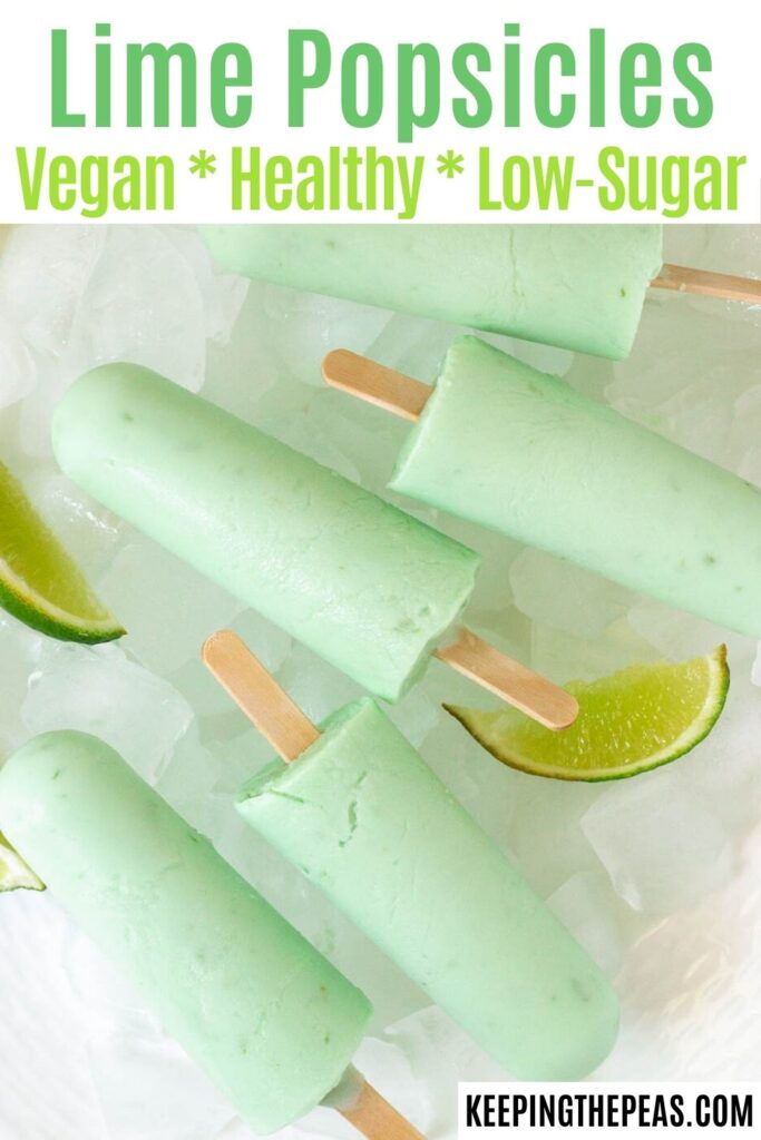 Lime popsicles on ice.