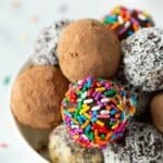 Homemade vegan chocolate truffles.