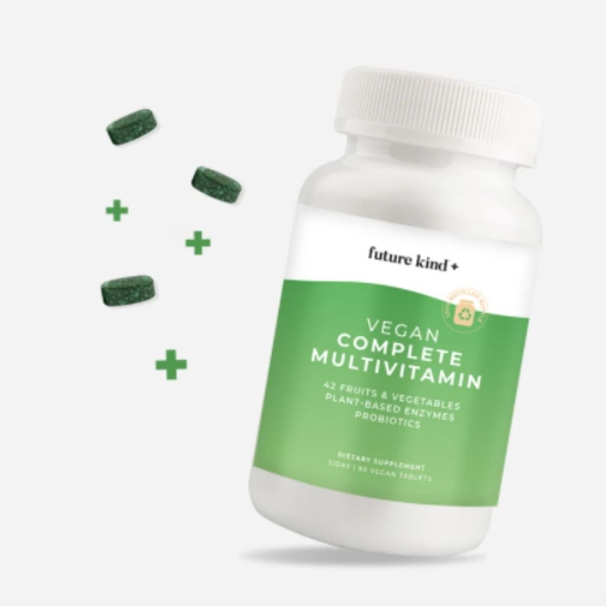 Bottle of Future Kind Complete Multivitamin with probiotics.