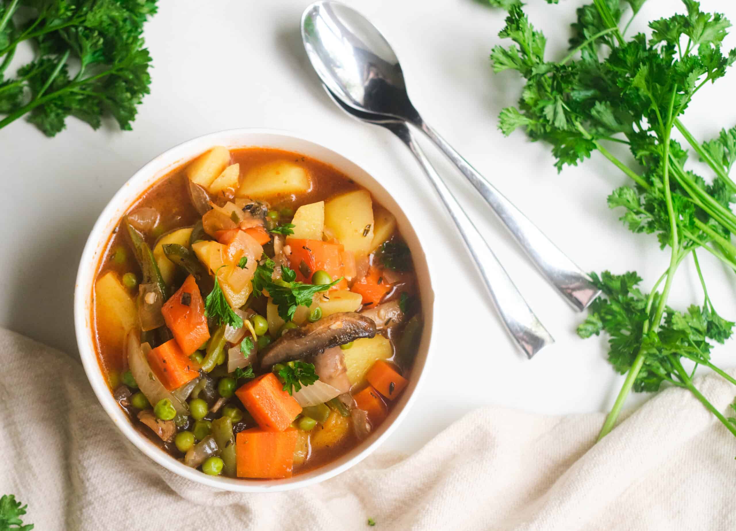 Vegan stew in a bowl.