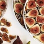 Figs on dehydrating trays.