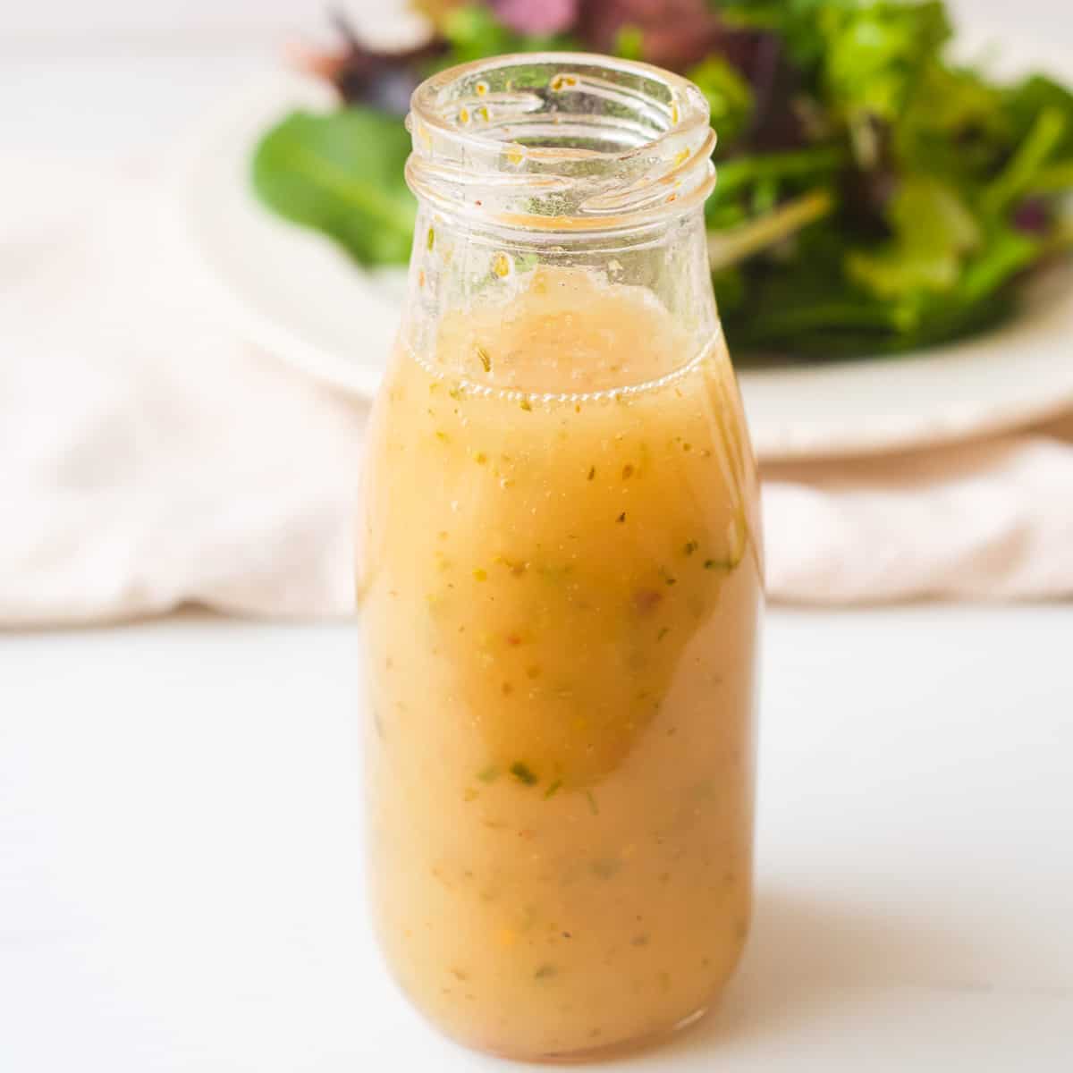 Vegan Italian dressing in a bottle. 