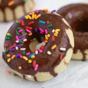 Chocolate icing donut.
