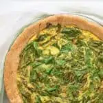 Spinach and asparagus quiche.
