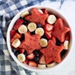 Independence Day fruit salad with watermelon stars.