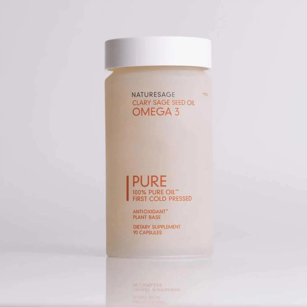 Naturesage Omega-3 clary sage seed oil bottle. 