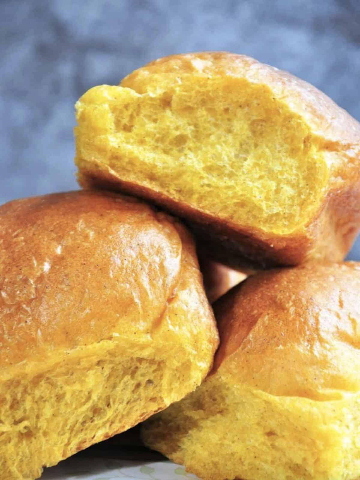 Pumpkin bread rolls. 