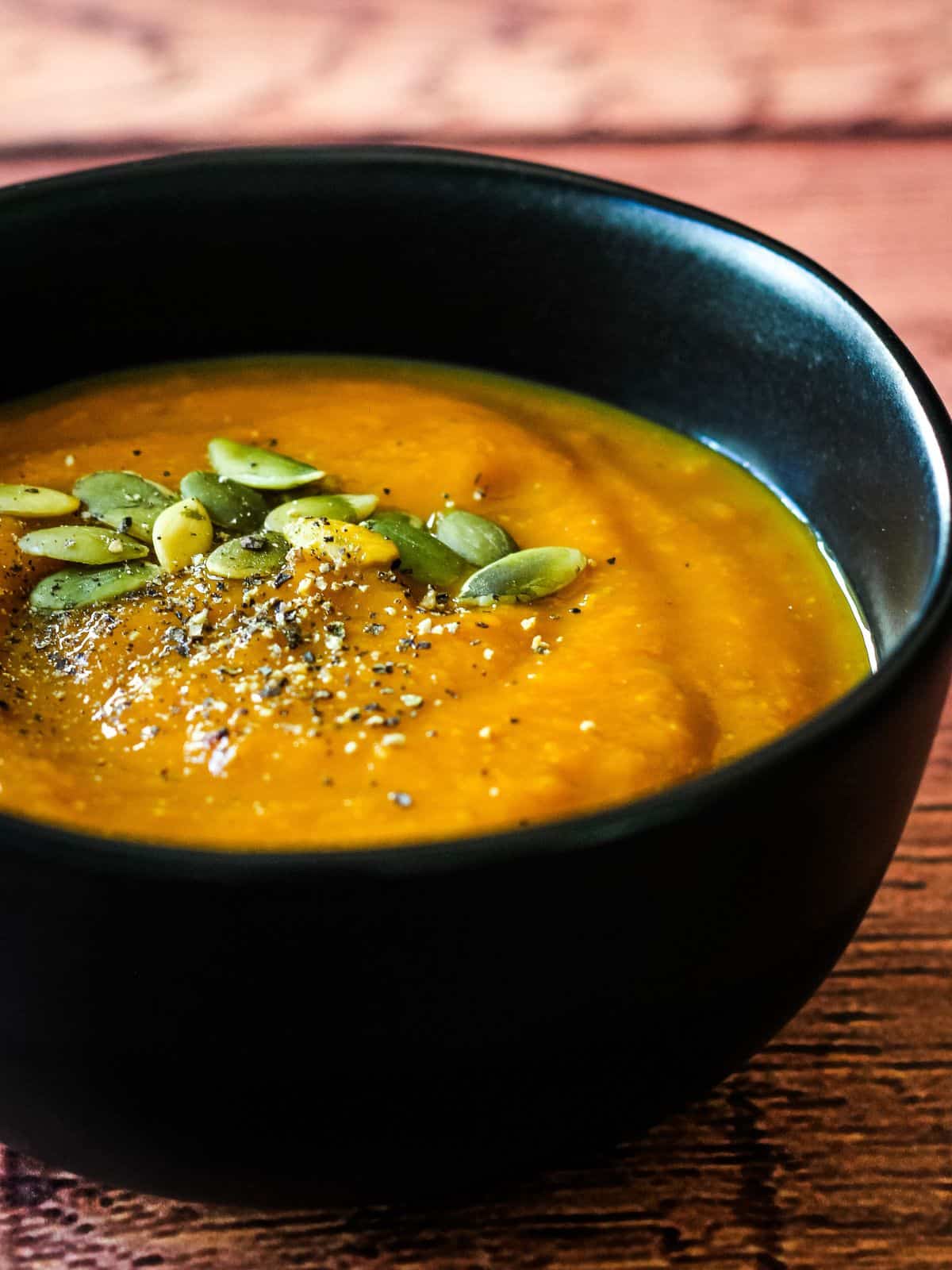 Bowl of pumpkin soup.