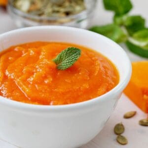 Bowl of pumpkin Puree