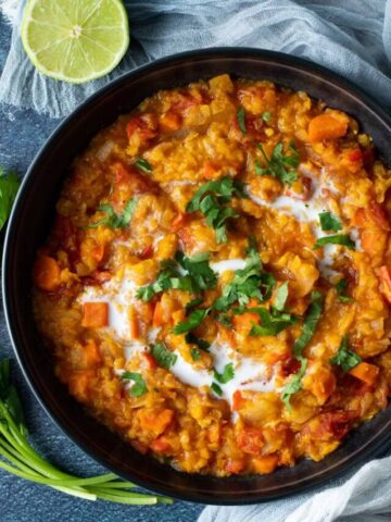 Vegan lentil curry.