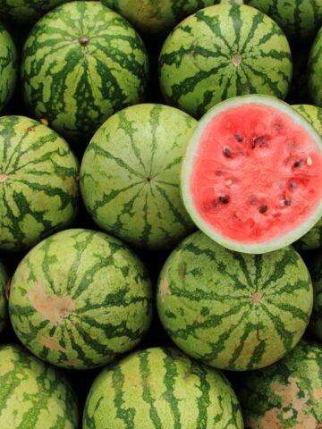 A bunch of watermelons.