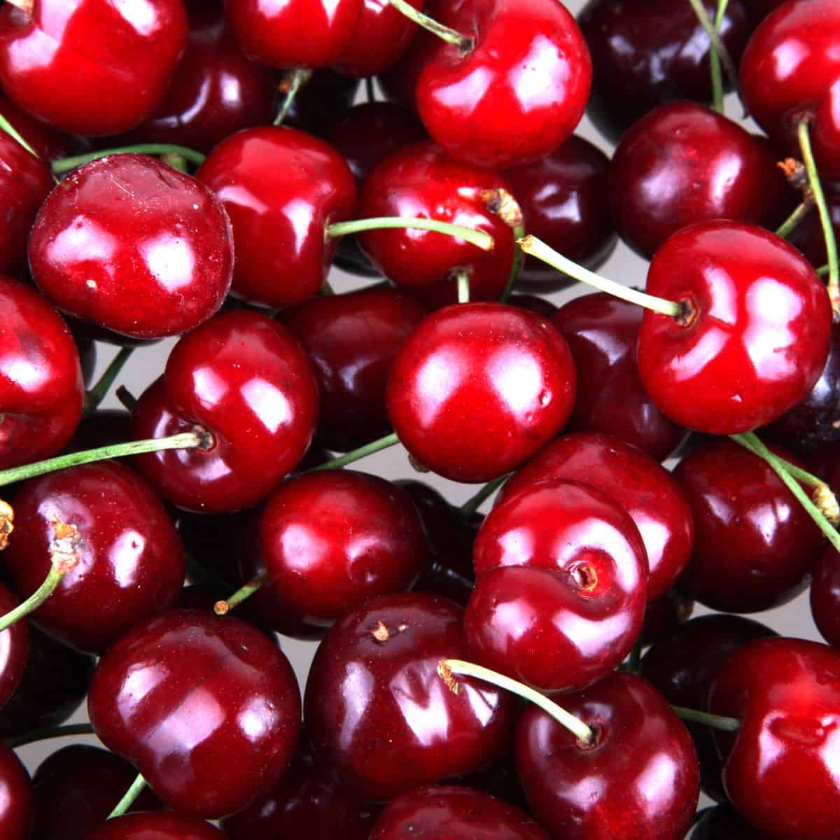 Close up of cherries. 