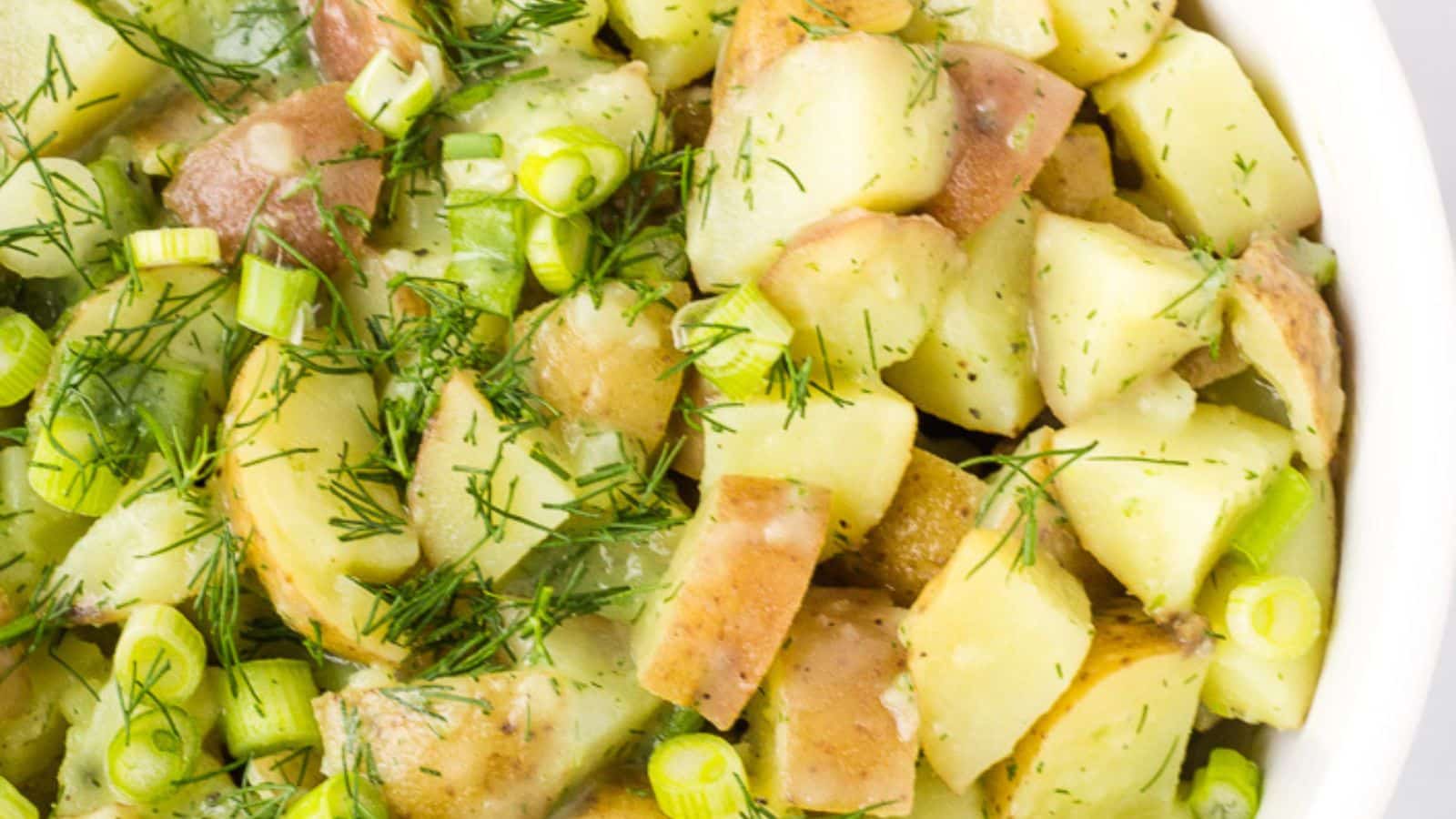 Close up of potato salad.
