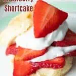 Vegan Strawberry shortcake on plate.