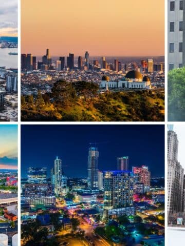 American Cities Collage: Seattle, Los Angeles, Philadelphia, Nashville, Austin, Chicago.