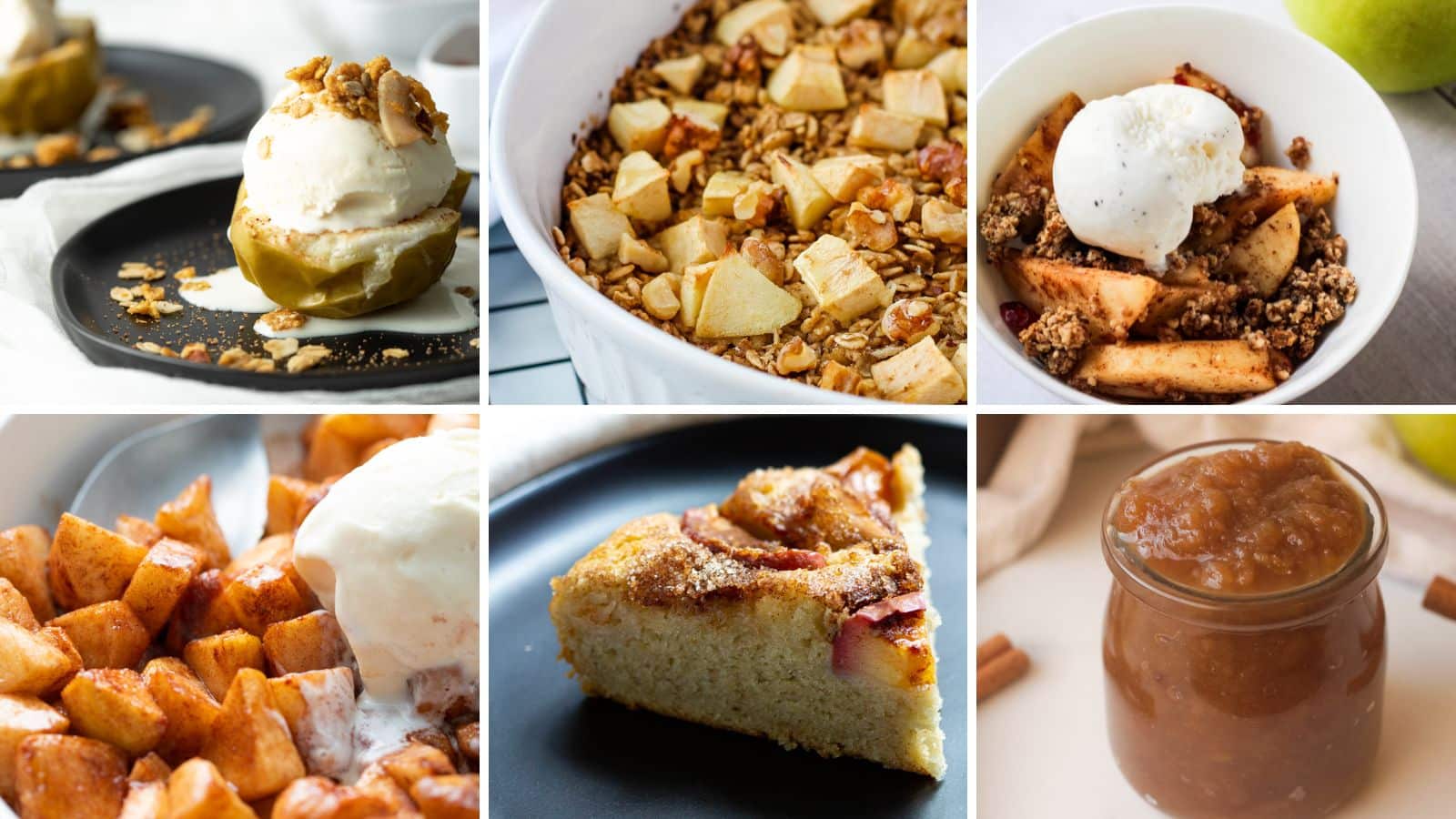 Collage of apple recipes.