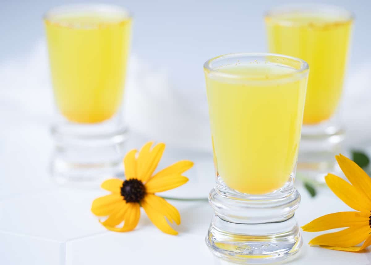 Lemon ginger turmeric shots. 