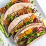 Vegan shawarma sandwiches.