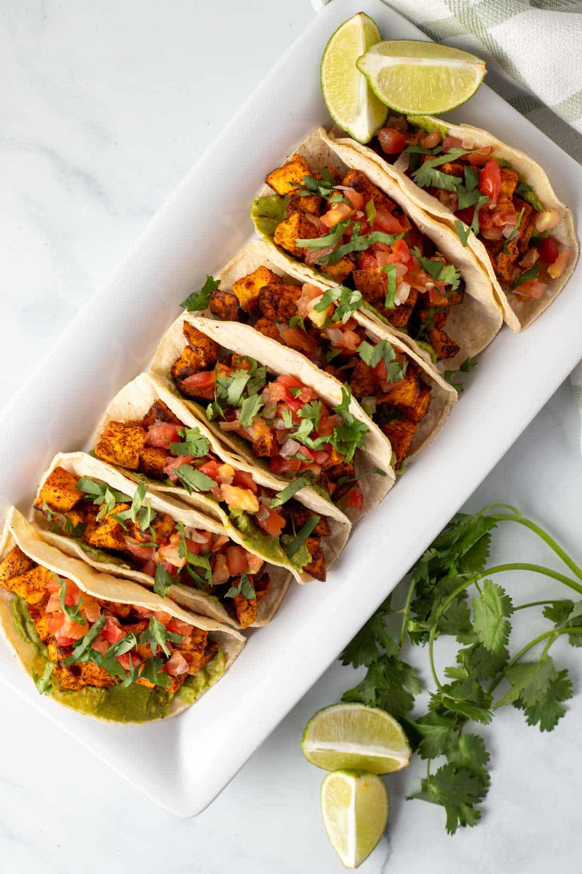 Vegan sweet potato tacos.