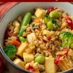 Vegan stir-fried rice.