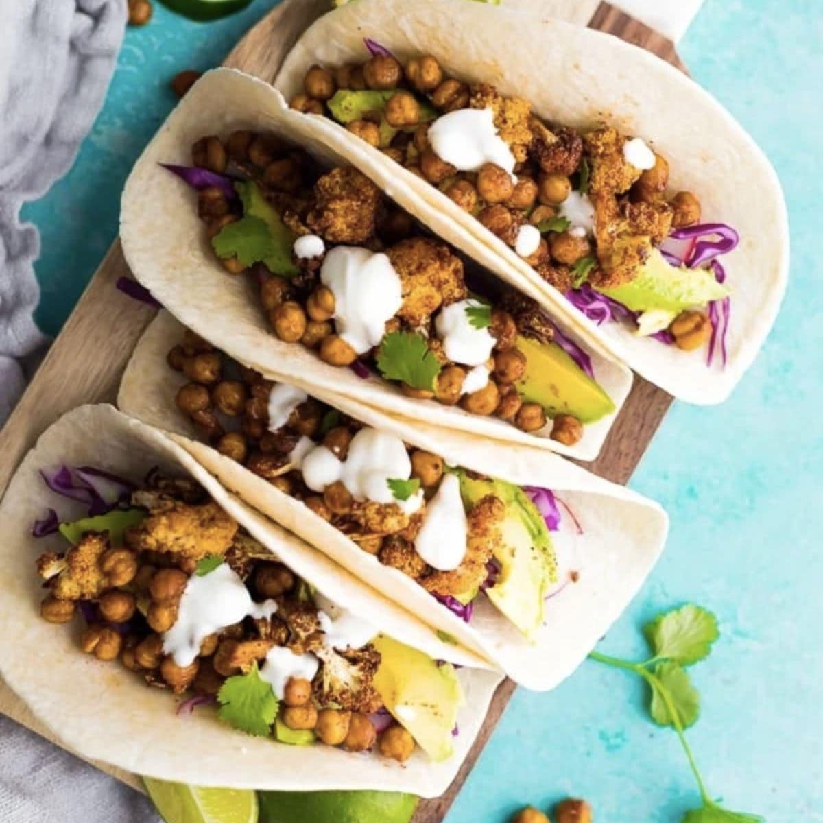 Chickpea and cauliflower tacos.