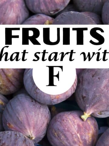 A bunch of figs with the title, fruits that start with F.