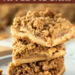 Stack of vegan apple pie bars.