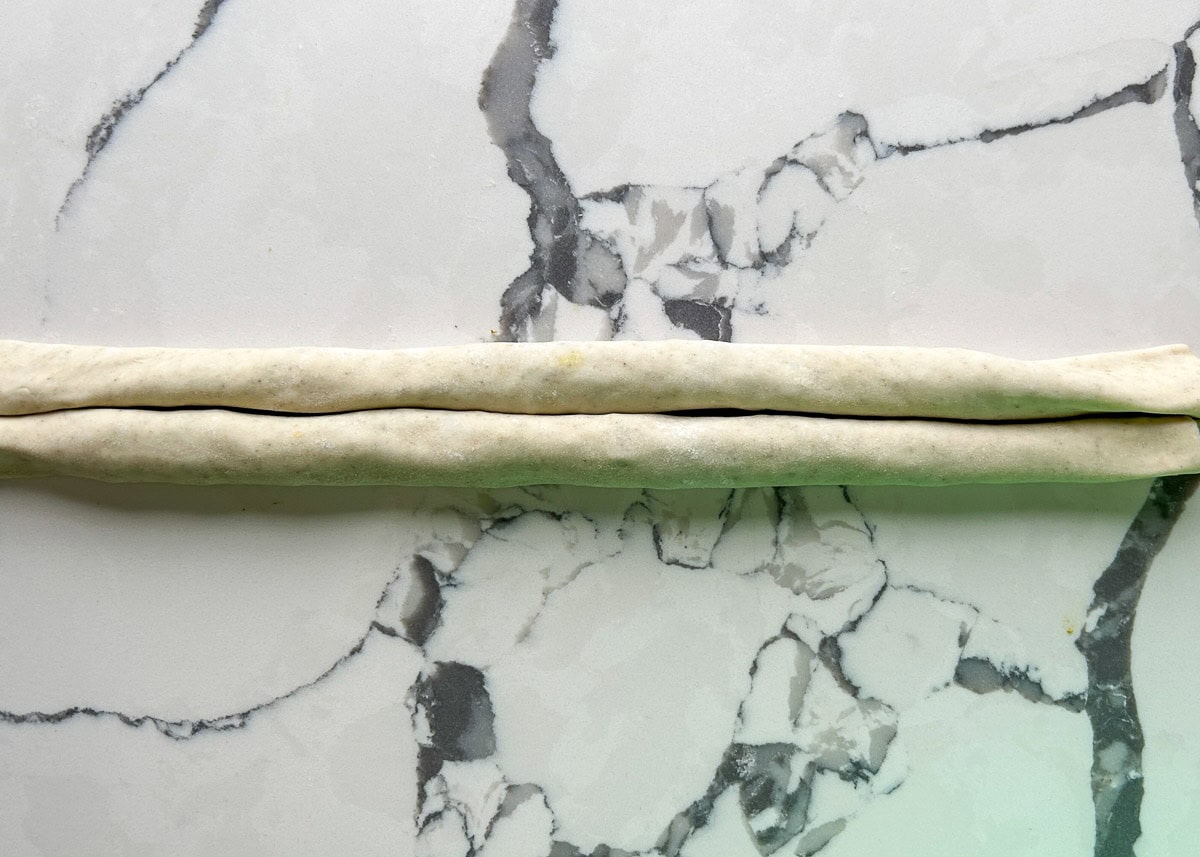 Rolled puff pastry.