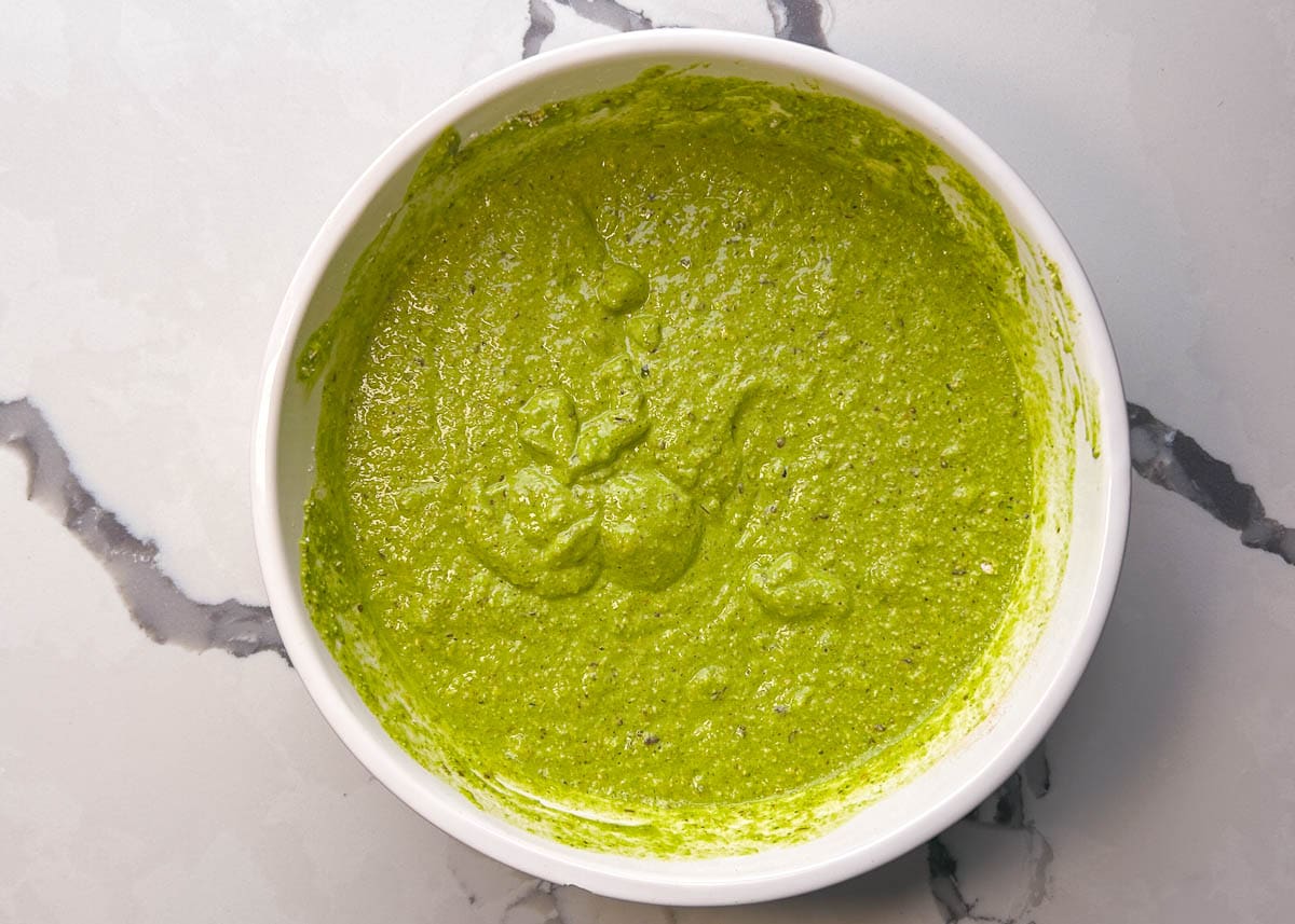 Spinach banana pancake batter.